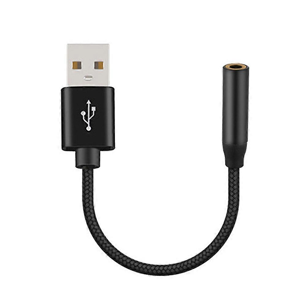 Usb-a-auf-3,5-mm-audiokabel (usb-a Auf 3,5-mm-klinkenbuchse) – Adapter Für Externe Stereo-soundkarte, Kopfhörer Und Mikrofon (schwarz)