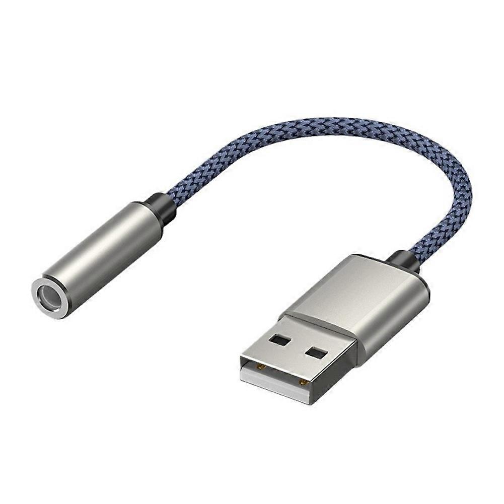 Usb-a-auf-3,5-mm-audiokabel (usb-a Auf 3,5-mm-klinkenbuchse) Für Externe Stereo-soundkarte, Kopfhörer, Mikrofon, Soundadapter (silber & Blau)