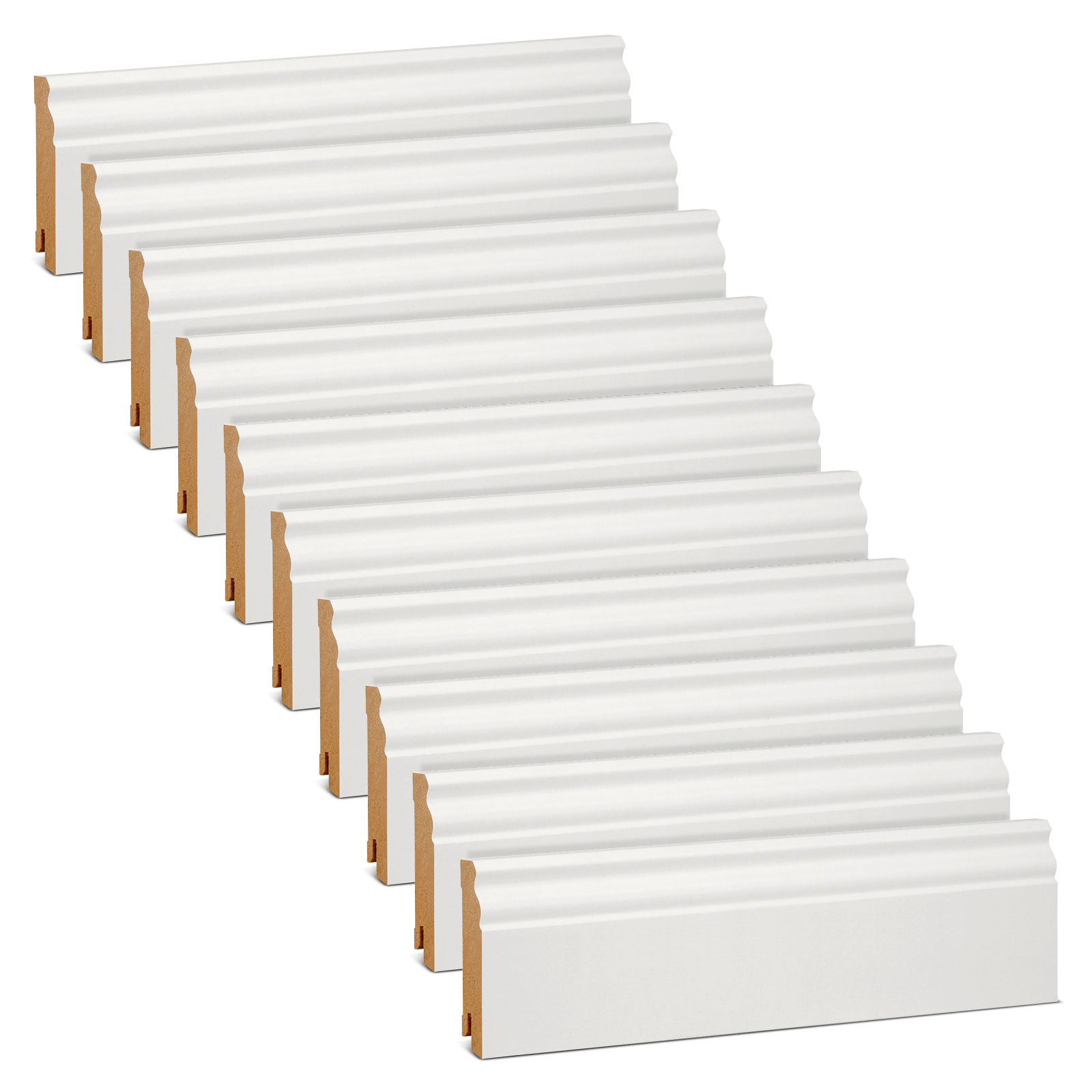 Kgm Sockelleiste Weiß Ral 9010 Eco Mdf 19 X 80 X 2200 Mm - 10 Stk