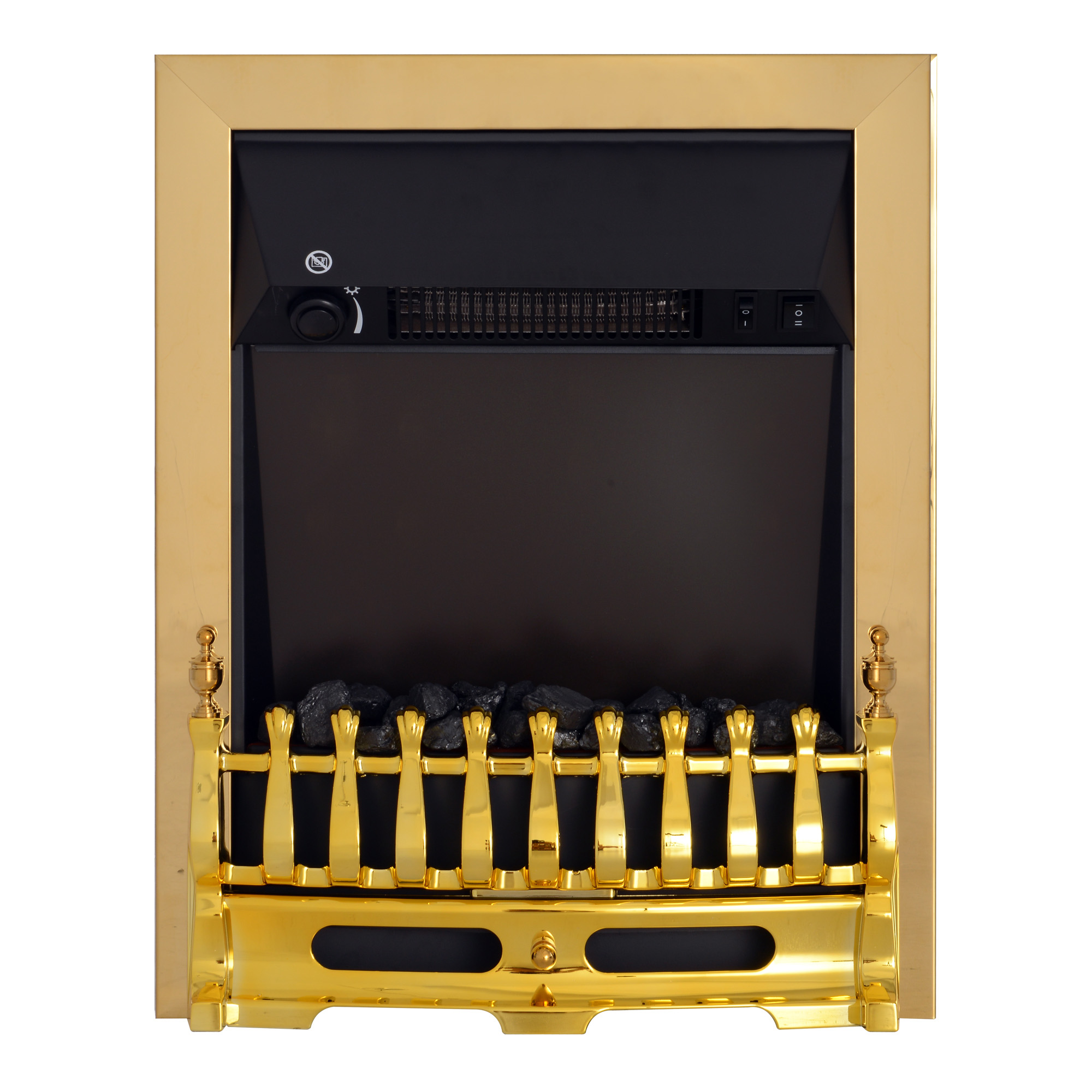 Elektrokamin/standkamin Mit Realistischem Flammeneffekt, 1000/2000 W, Gold-design, 48,2×18,5×59,2 Cm