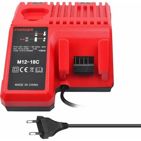 Li-ion-akku-ladegerät M12-18c Für Milwaukee 12v, 14.4v Und 18v Akkus – Kompatibel Mit C1418c Und Mehr.