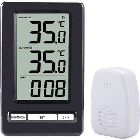 Innen- Und Außenthermometer, Digitales Kabelloses Thermometer Mit Sonden-sensoren, Hd-lcd-temperaturanzeige, Min/max-speicher, ℃/℉