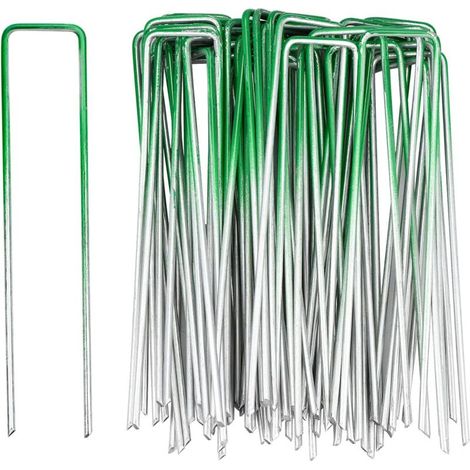 50 Stück Erdnägel, Gartenstecker, Grüne Kunstrasen-klammern, Zur Befestigung Von Gartengrundplanen Und Außenkunstrasen
