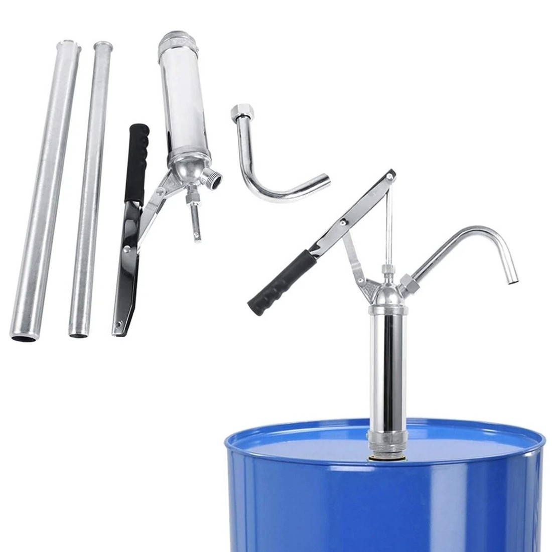 Hand-fasspumpe 20 L/min, Für 60-200 L Fässer, Hebelpumpe, Metall