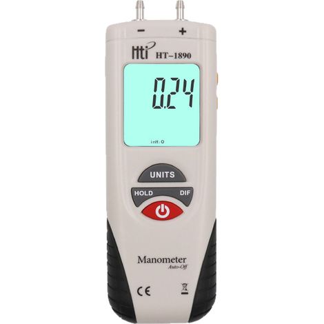 Digitaler Hochpräzisions-manometer Mit 2 Anschlüssen, Drucktester Für Luft Und Gas, Differenzdruckmessgerät Mit Großem Beleuchteten Display Für Präzise Messungen