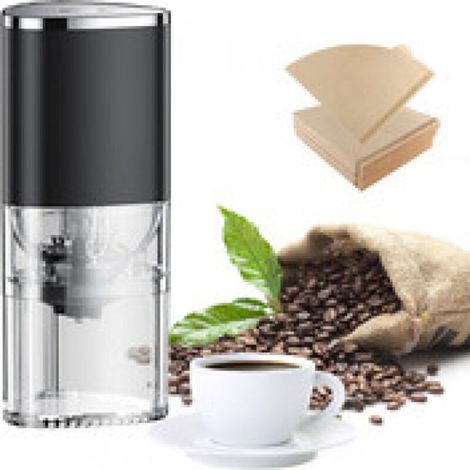 Elektrische Kaffeemühle Mit 100 Kaffeefiltern, Einstellbare Mahlstufen, Tragbare Mini-kaffeemühle Für Zuhause, Büro Oder Reisen, 30 G, 155 Ml