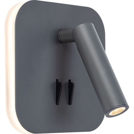 Led-wandleseleuchte Aus Anthrazitfarbenem Aluminiumguss, 9 W – Farbtemperatur 3000 K – 693 Lm – Ip20 – Für Innenräume