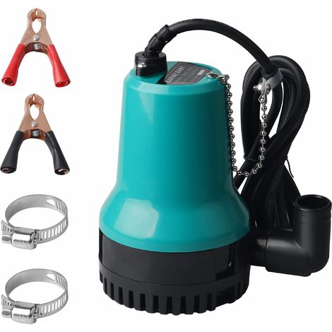 Tauchpumpe 12v Dc 50w 4200l/h Für Keller, Brunnen, Pool Und Teich Mit 2,3m Kabel Und Klemmen
