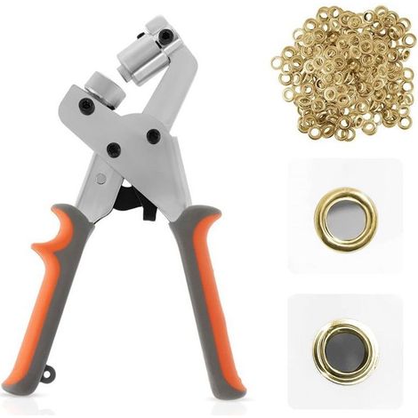 Ösen-kit, Ösenzange, Manuelles Set Mit 300 Goldenen Ösen (10,5 Mm), Tragbare Metallösen Für Gürtel, Basteln Und Plakate