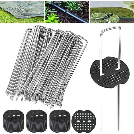 Lot 50 U-pfosten – 15x3cm – Verzinkt – Bodenanker – Fixierung Von Mulchfolien – Planen-heringe