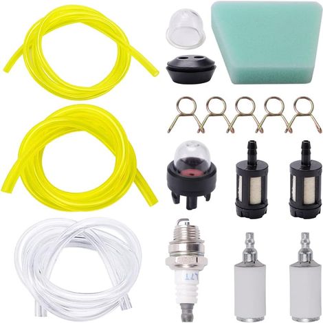 12-teiliges Kraftstoffschlauch-kit, 30 Cm Kraftstoffschläuche, Kraftstofffilter, Zündkerzen, Kraftstofftank-dichtung, Für Laubbläser Und Kettensägen