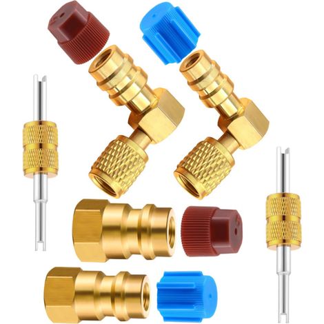 2er-set R12 Auf R134a Ac Anschlussadapter, Umrüstsatz Von R12 Auf R134a, Schnellkupplung Für A/c, Hoch-/niederdruckanschluss R12 R22 Auf R134a, Sae 6,35 Mm Konvertierungsadapter