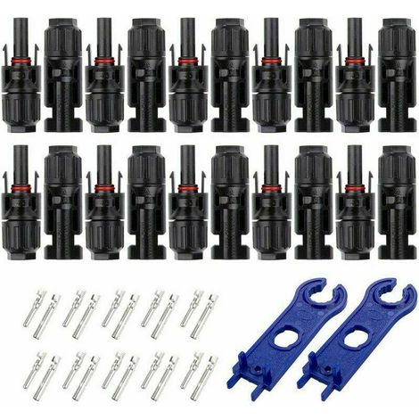 10 Paar Mc4-steckverbinder Stecker/buchse Für Photovoltaiksysteme, Solarpanel-kabel, Zubehör Für Solarkabel, Wasserdicht – Schwarz