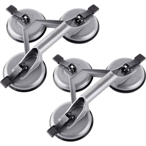 2x Aluminium-saugheber 120 Kg, 120 Mm, Glas-saugheber Für Die Handhabung Mit 3 Saugnäpfen