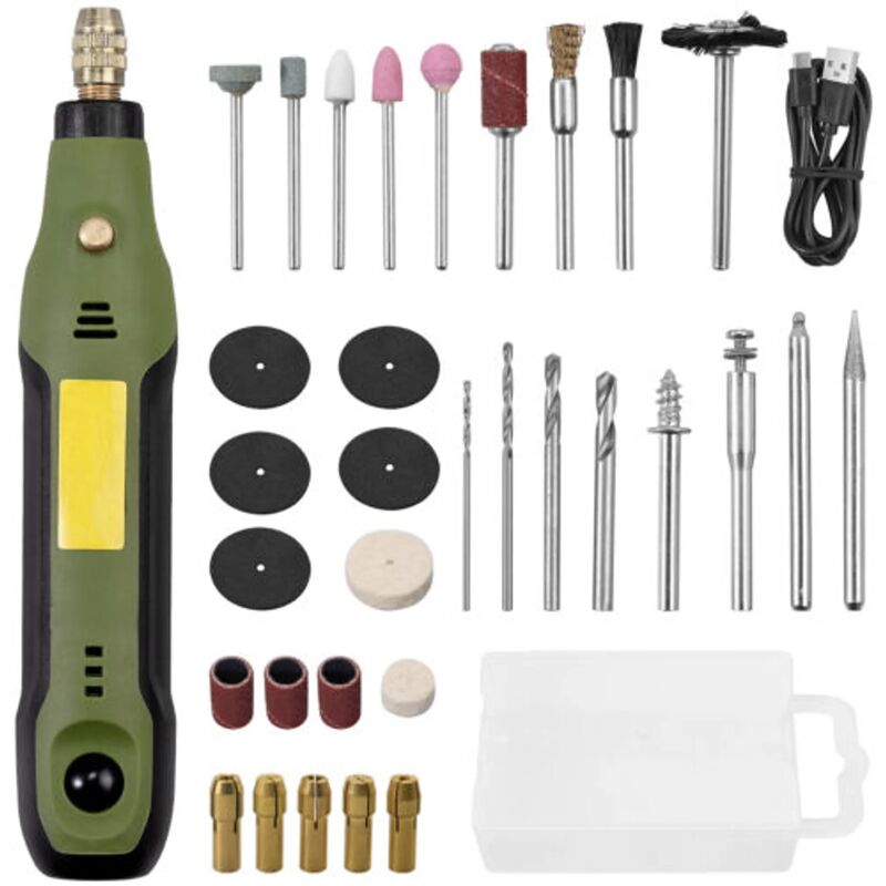 Neues 34-teiliges Mini-dremel-multifunktionswerkzeug-set Mit Usb-akku (12 W) Für Multifunktions-rotationswerkzeuge
