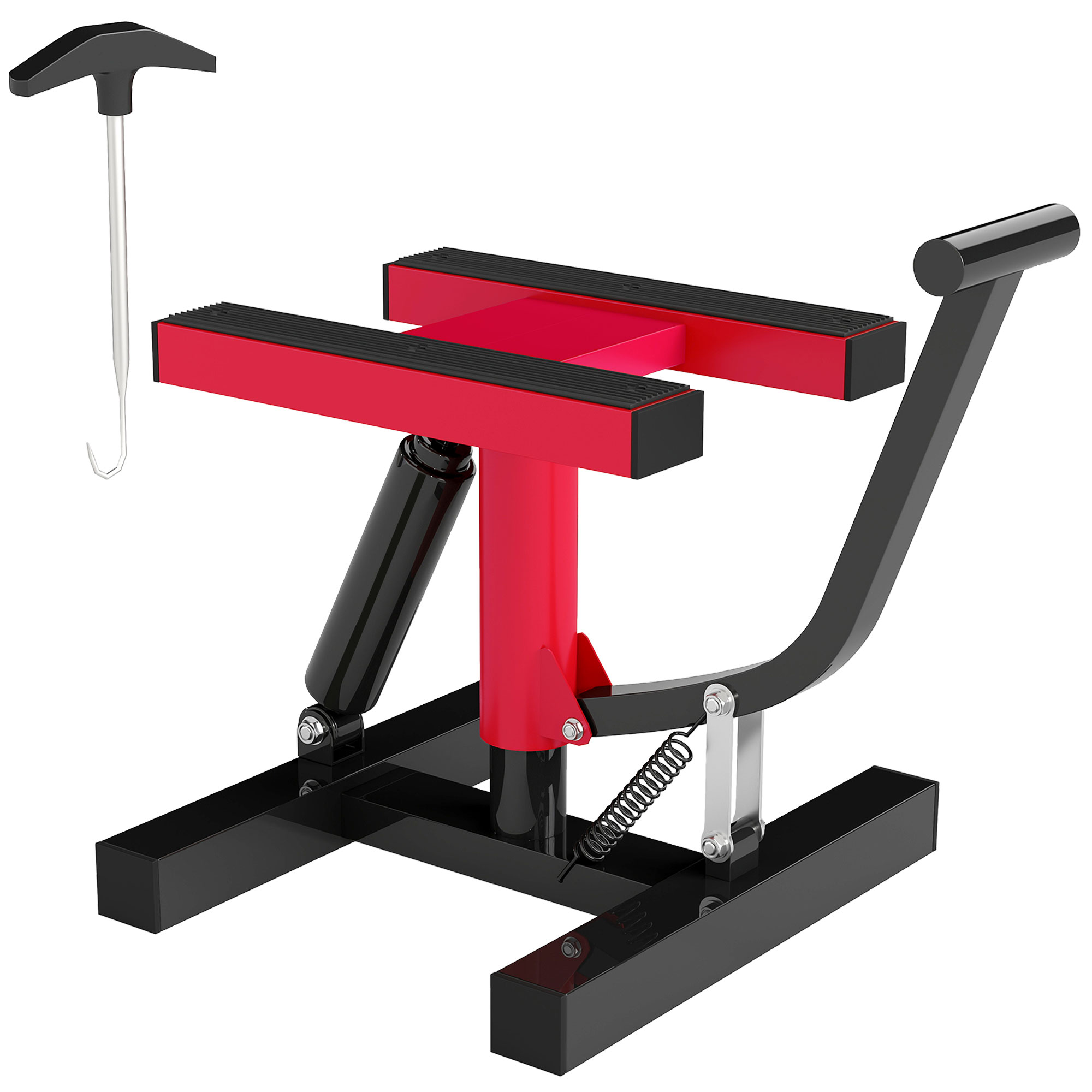 Motorrad-hebebock Aus Stahl, Bis 150 Kg, Höhenverstellbar, Rutschfeste Plattform, Rot