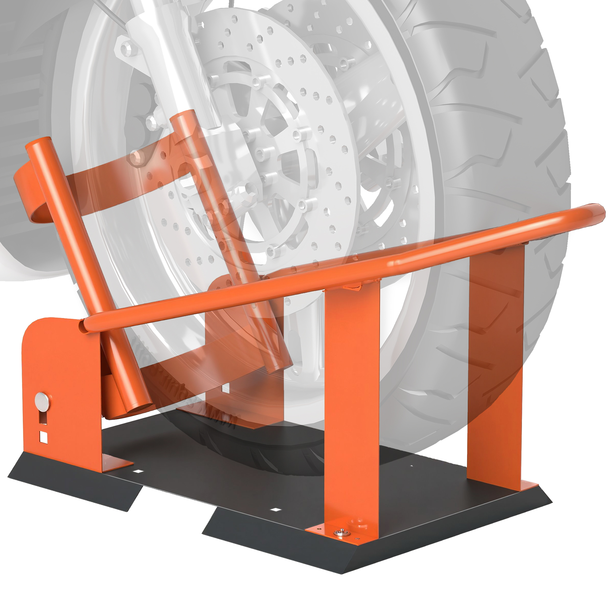Motorradständer Für 15-21 Zoll Vorderrad, Verstellbar, Bis 816,5 Kg, Orange