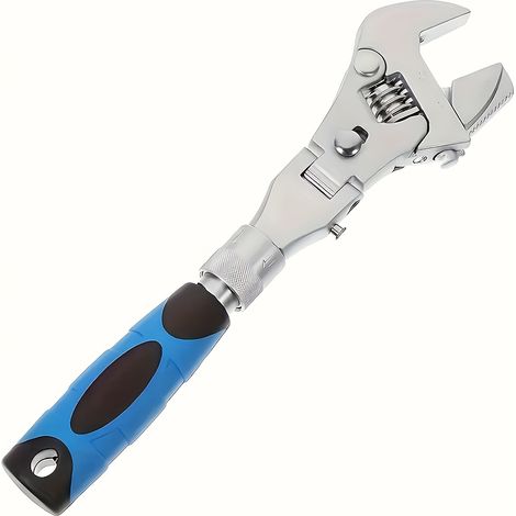 Multifunktionaler Verstellbarer Ratschenschlüssel, 180° Faltbar + Rotierender Kopf, 5-in-1 Drehmoment Einstellbar 25,4–30,48 Cm, Schlicht Und Elegant