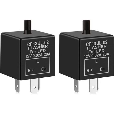 2 Stück 12v 3-polige Einstellbare Blinkrelais Für Led-blinker Cf-13kt, Elektronisches Blinkrelais Für Auto Und Motorrad 0,1w-150w