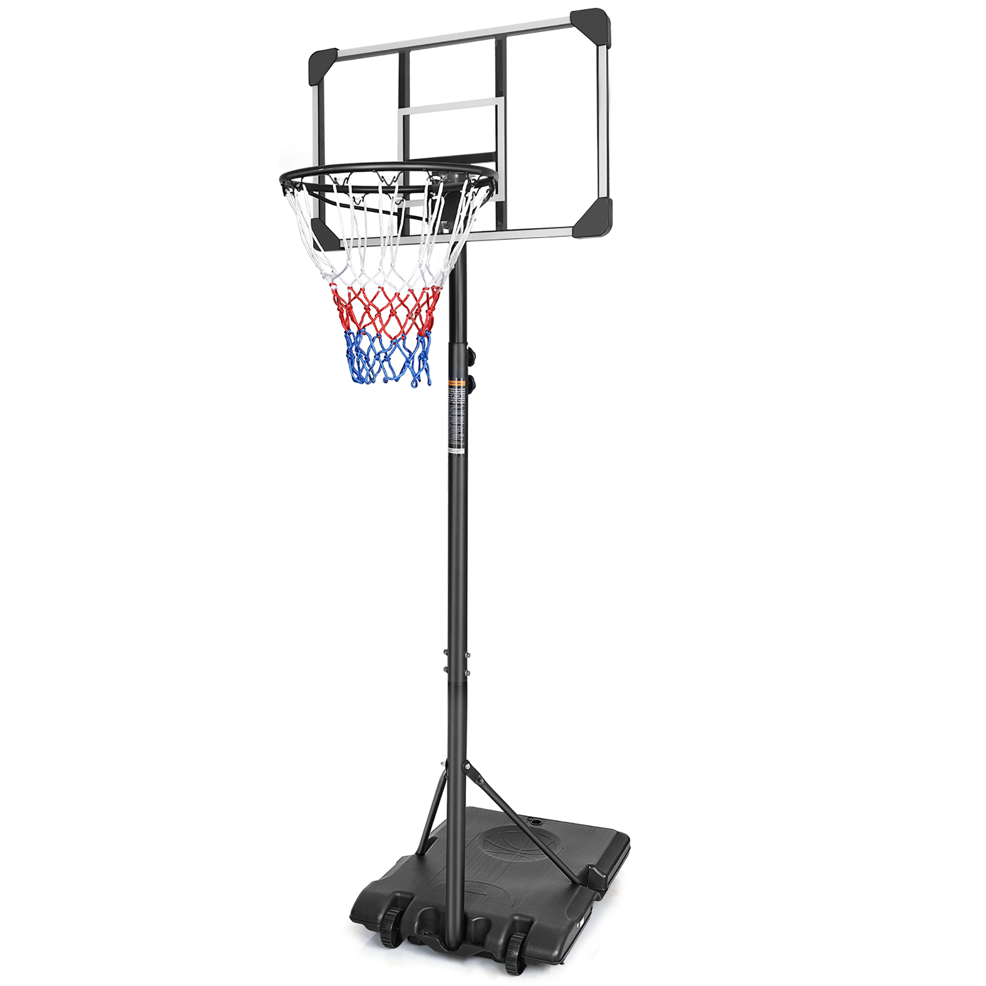 Portable Basketball Hoop, Height-adjustable From 170 -- 213 Cm, With Wheels, Suitable For Indoor/outdoor Use, For