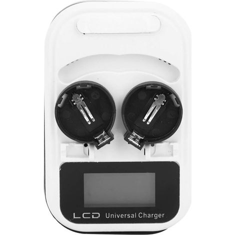 Ladegerät Für Wiederaufladbare Lithium-knopfzellen, 1 Stück, Lcd-anzeige, Max. 300 Ma, Doppelschacht-ladegerät Für Lir2016, Lir2025, Lir2032, 100–240 V