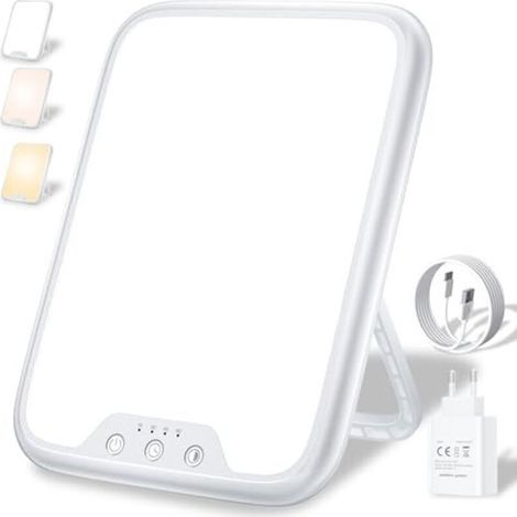 Lichttherapie-lampe 10.000 Lux Gegen Depressionen, Tageslichtlampe Mit 3 Farbtemperaturen, Einstellbarer Helligkeit, 4 Timer-einstellungen, Led-technologie Für