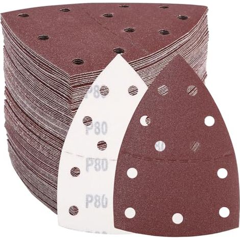 100 Stück Schleifpapier Für Mouse Detail Sander, Körnung 40 80 120 180 240, Professionelles Dreieckiges Schleifpapier Zum Schleifen Und Polieren, 11-loch-schleifpapier