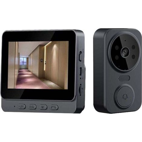Interphone Visuel Sans Fil 2,4 G Avec Écran Ips De 4,3 Pouces, Sonnette Intelligente De Surveillance Vidéo Haute Définition Sans Fil, Interphone Bidirectionnel Pour Villa, Maison, Bur