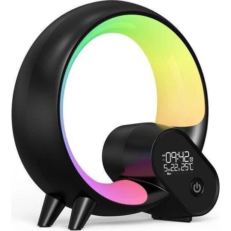 Intelligente Led-tischlampe, Ambiente-lampe Mit Bluetooth-lautsprecher, Musikalische Kalender-weckleuchte, Nachttischlampe Mit App-steuerung, Nachtlicht Für Kinder, Babys Und Erwachsene