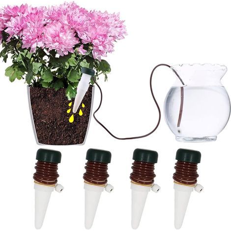 4 Stück Tropfbewässerungs-keramikgießer, Automatische Bewässerungssystem Für Pflanzen, Garten, Innen- Und Außenbereich