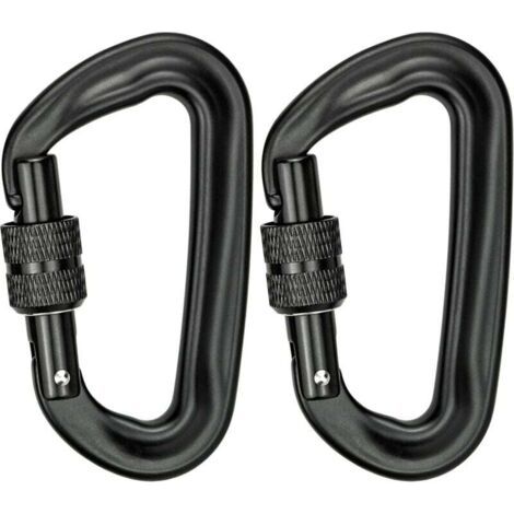 2 Stück Kletterkarabiner 12kn (1200kg) Robuste Alu-karabiner Mit D-förmigem Verschluss Für Hängematten, Yoga-schaukel, Camping, Schlüsselanhänger Und Hundeleine