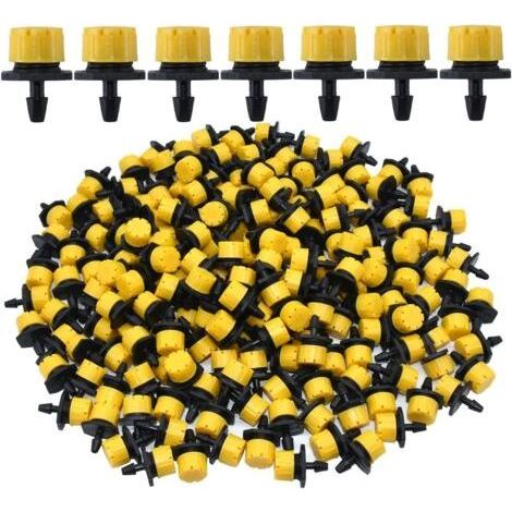 100 Stück 1/4" Tropfbewässerungstropfer, Sprühdüsen Für Gartenbewässerung, Automatische 360° Verstellbare Diy-tropfbewässerung (gelb)