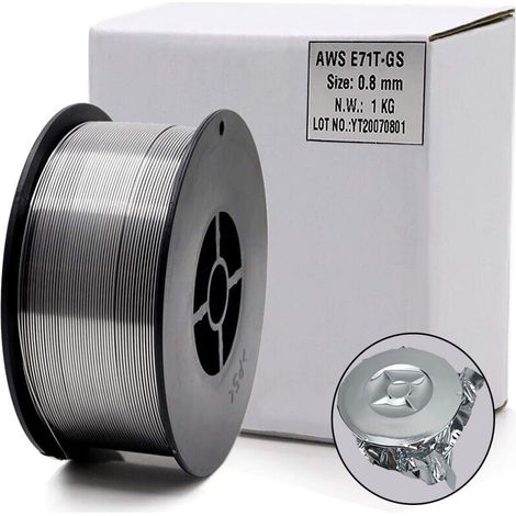 Flussmittelumhülltes Fülldraht Ohne Schutzgas, Selbstschützend E71t-gs 0,8 Mm 1 Kg Für Mig-schweißen Universell Einsetzbar
