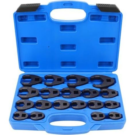 Jeu De 19 Clés À Fourche 3/8" Et 1/2", Clés À Douille Métriques En Acier Au Carbone De 8 À 32 Mm, Outils À Cliquet À Extrémité Ouverte Pour Fixations