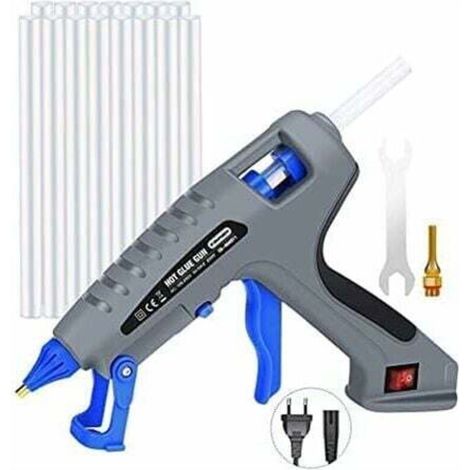 Verkaufshit – Heißklebepistole, Silikonpistole Mit 200 W, Inklusive 15 Stücken 19 Cm Klebestifte, Automatische Temperaturregelung, Industriell