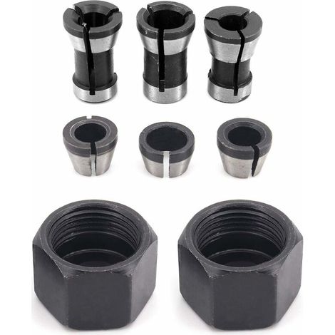 6 Hss-werkzeugköpfe, 6 Mm 6,35 Mm 8 Mm Kopfadapter Konverter Für Bohrmaschinen, Gravurmaschinen, Für Elektrische Fräsen Routerhalter +2 Schrauben