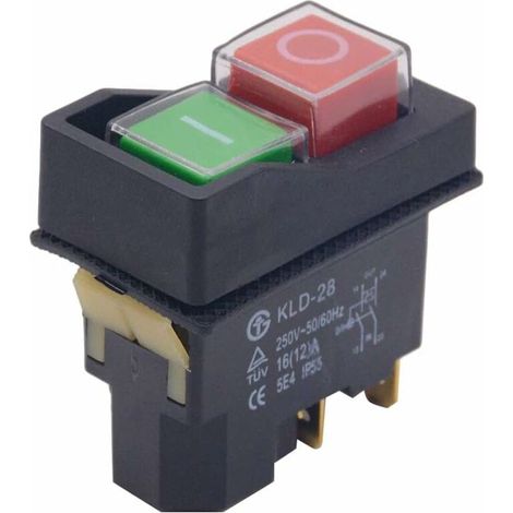 Wasserdichter Magnetschalter, 5-poliger Ein/aus-knopf, Zubehör Für Den Start-stopp-schalter Für Werkzeugmaschinen 250v 16a