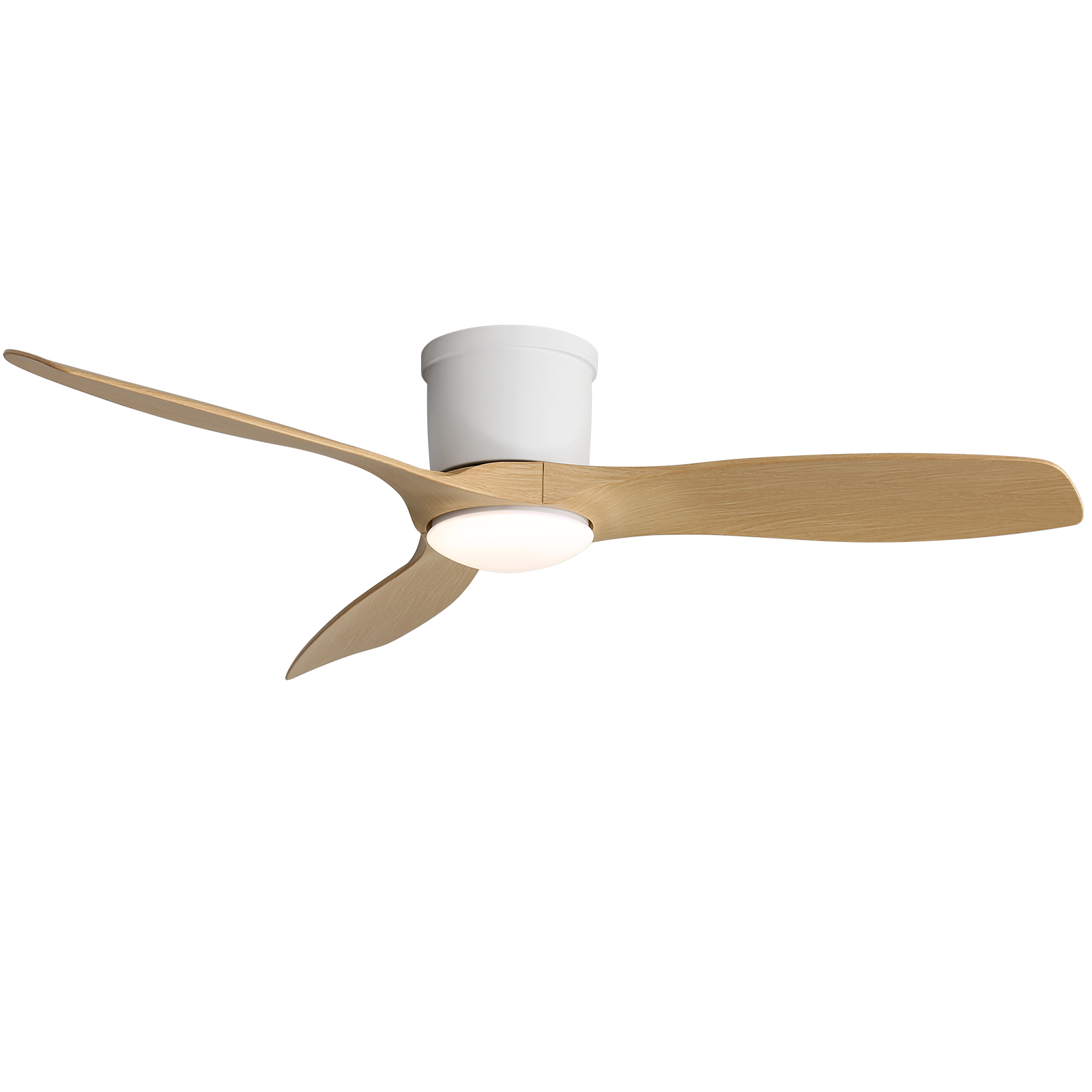 Flach-deckenventilator 132 Cm, Led, Fernbedienung, Reversibler Dc-motor, Weiß