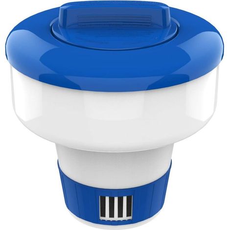 Flotteur Distributeur Chlore – Libération Réglable – Grande Capacité – Intérieur/extérieur – Bleu/blanc