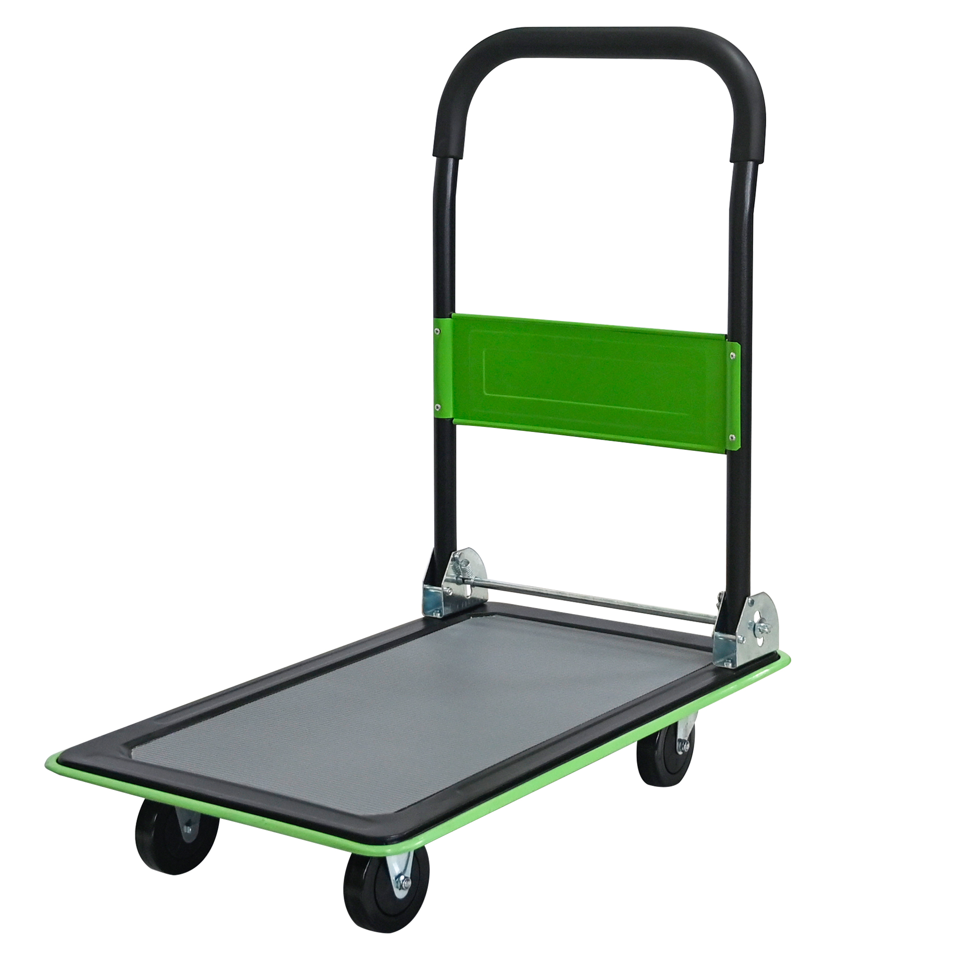Plattformwagen 150 Kg Mit 360°-drehrollen, Klappbar Für Beladung Und Lagerung, Grün, 73 X 47 X 83 Cm