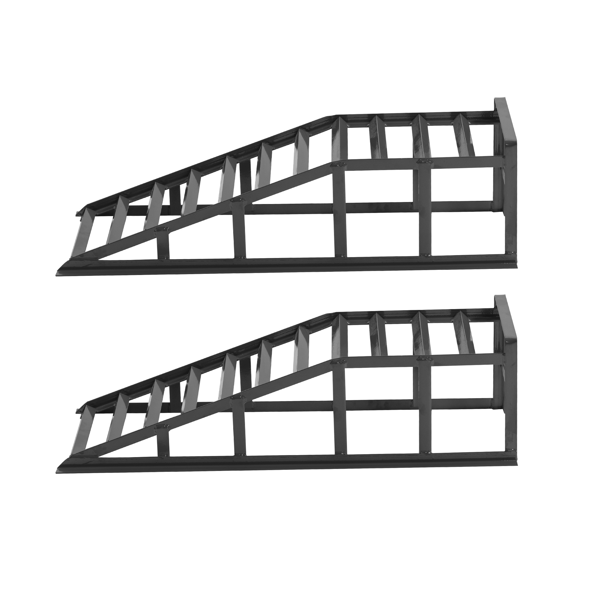 2 Stück Höhenverstellbare Auffahrrampe, 2000 Kg Tragkraft, Rutschfeste Oberfläche, Für Pkw, Suv Und Transporter, Grau
