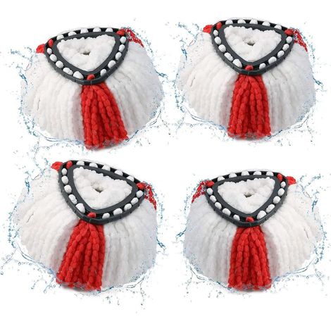 Lot 4 Wischbezug-besenköpfe 2 In 1 – Weiß/rot – Vileda Turbo Ersatz