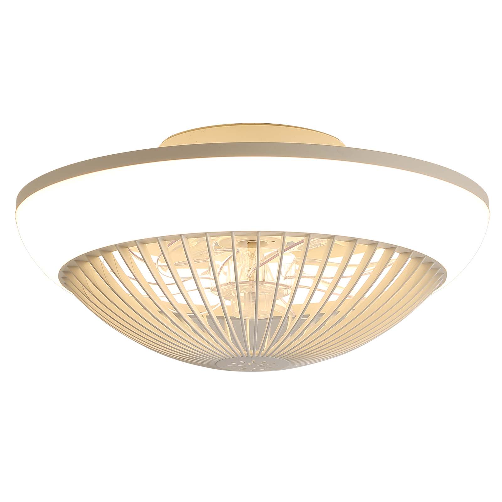 38 Cm Deckenventilator Mit Rgb-led Licht, App-steuerung – 7 Abs Transparente Flügel, Lautlos, 3-farben + Rgb-wechsel