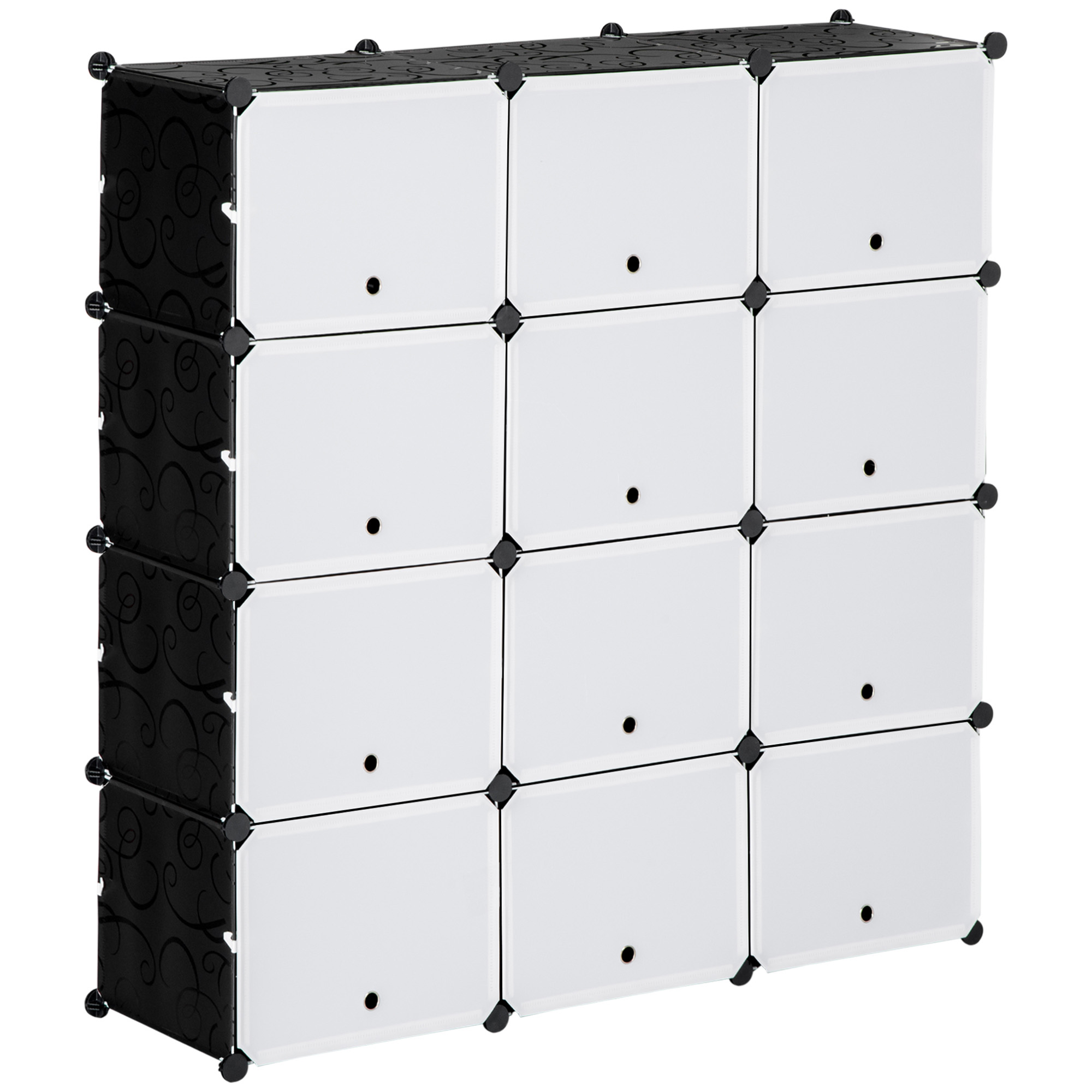 Schuhschrank Schwarz Weiss Kunststoff 12 Würfel 125x32x125 Cm Diy Steckregal
