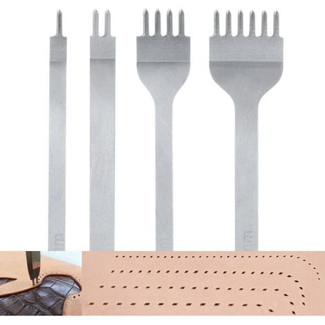 4 Stück 4 Mm Diy Lederwerkzeug-set Lochstanzen Kunsthandwerk Aus Leder Krallenlocher Locher Diamantnähen