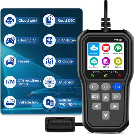Obd-ii Codeleser, Obd2 Auto-diagnosegerät, Obd2-diagnose, Obd2-scanner, Obd-diagnose, Lesen Und Löschen Von Motorfehlercodes, 13 Sprachen, Hd Ips-bildschirm