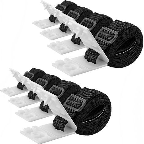 Kit 8 Befestigungen Für Solar-poolabdeckung – Nylonbänder + Clips + Platten Mit Schnallen – Klebehaftung – Abdeckungsfixierung