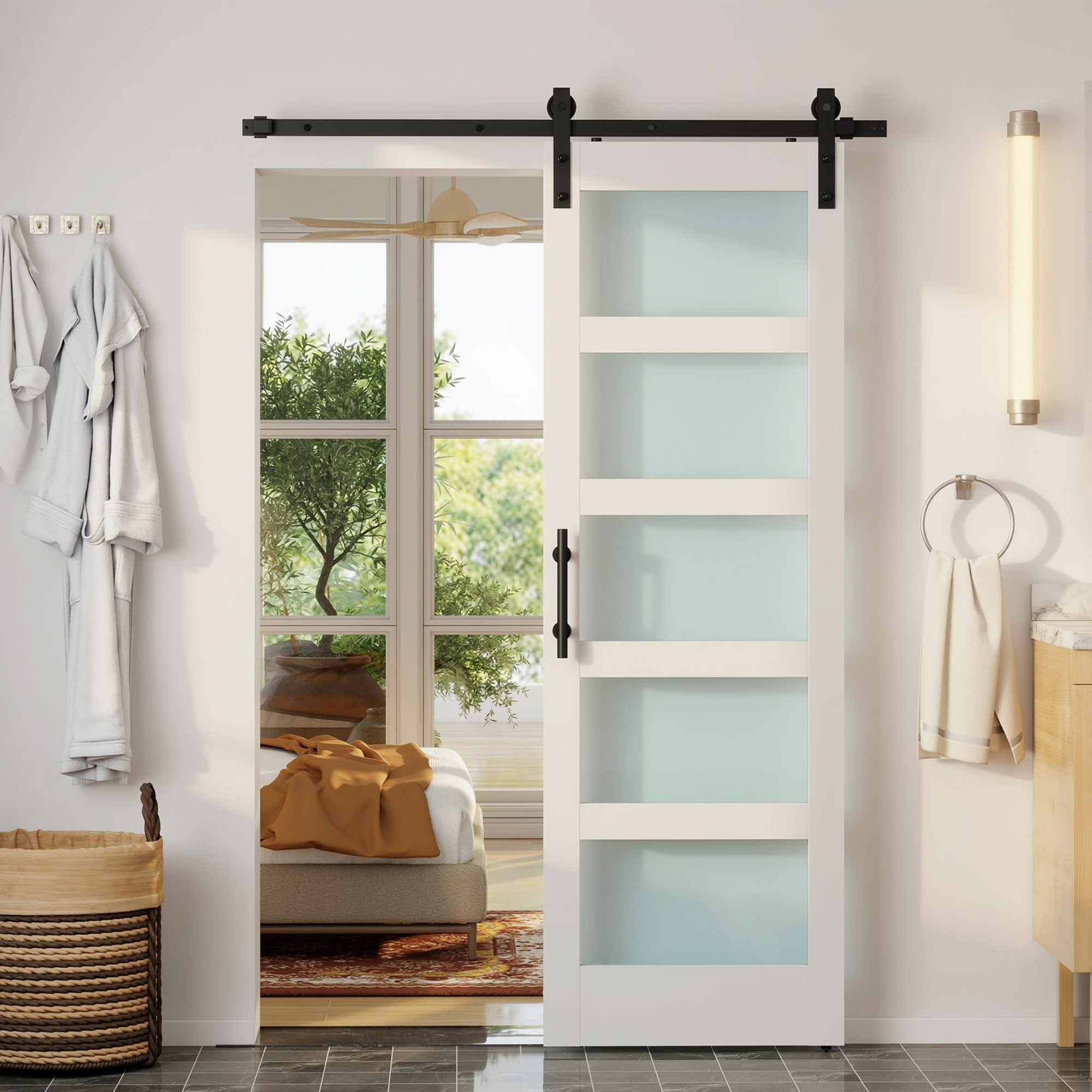 Schiebetür Innenwand-set, Leiser Lauf, 71,2x213,4 Cm