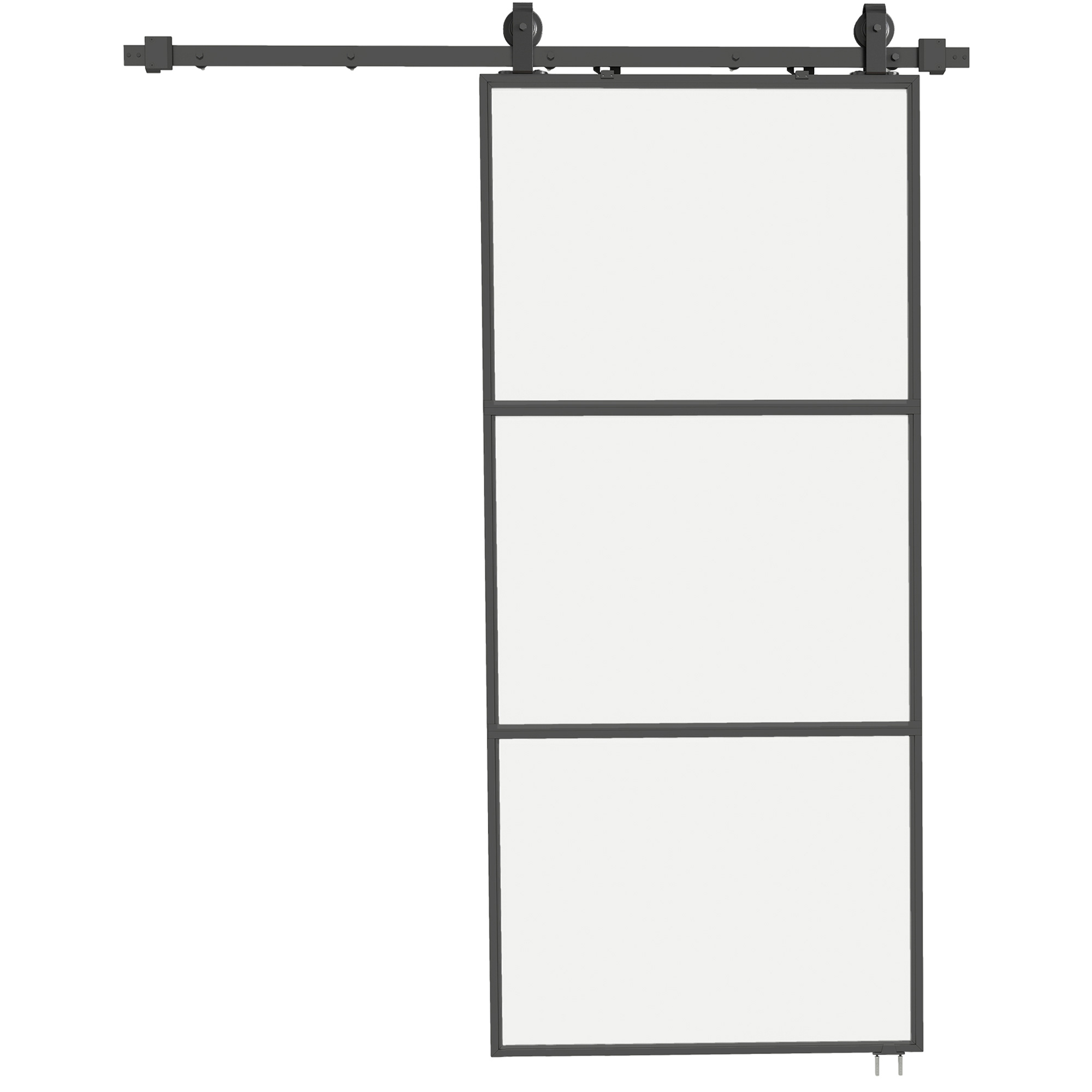 Schiebetür Außenliegend, Mattglas, Soft-close, 91,4x203,2 Cm, Industriestil