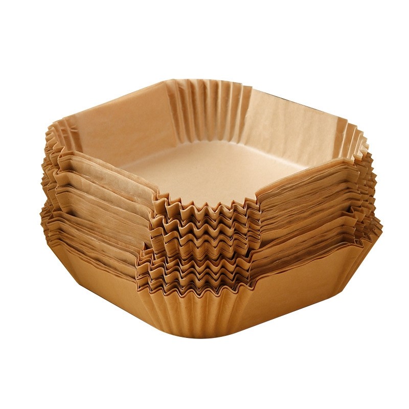 Papiereinlagen Für Heißluftfritteusen, Einwegpapier, 16 Cm, 50 Stück, Natur